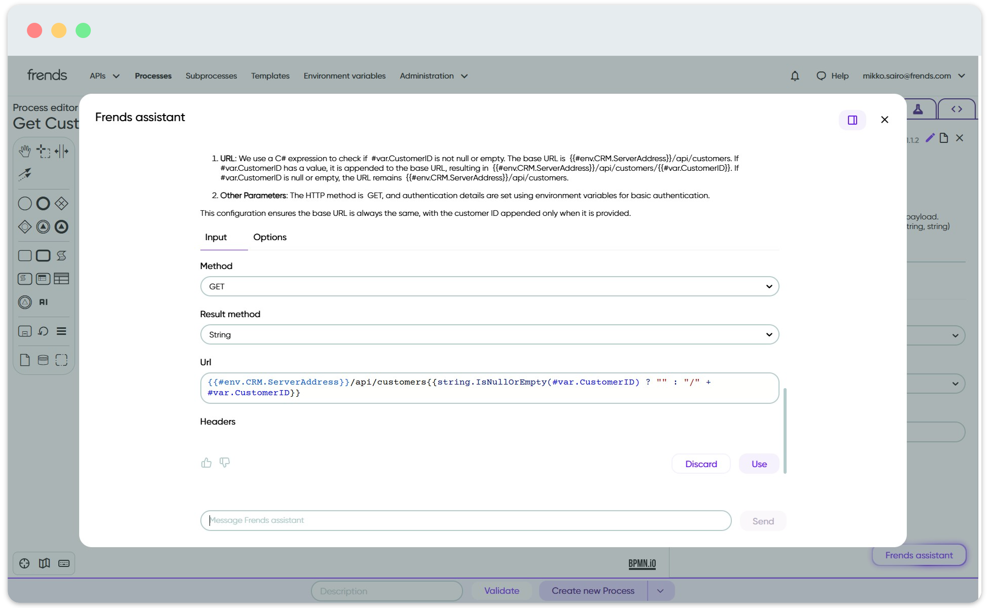 Image showing AI Assistant at work, performing Task configuration.