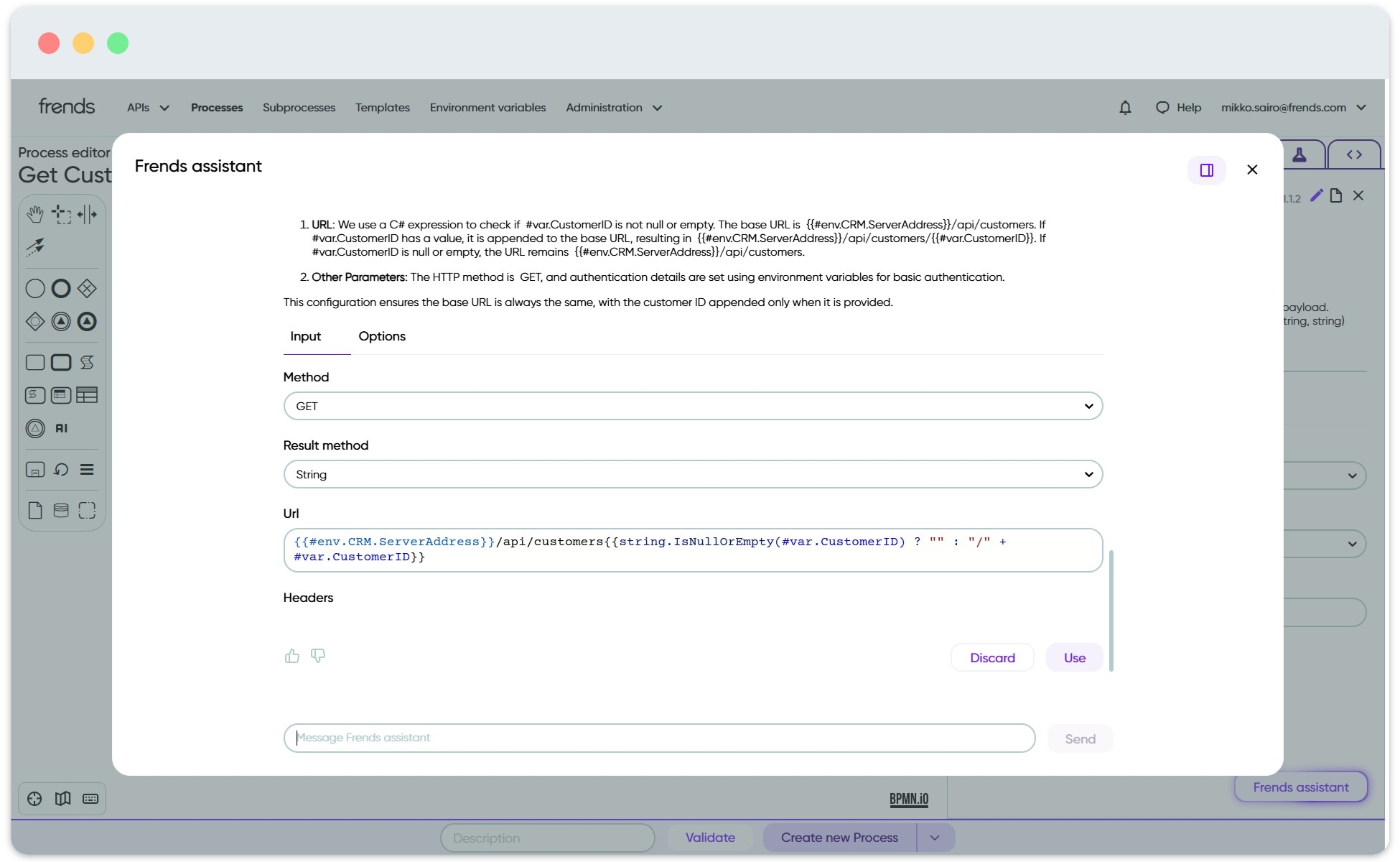 Image showing AI Assistant at work, performing Task configuration.