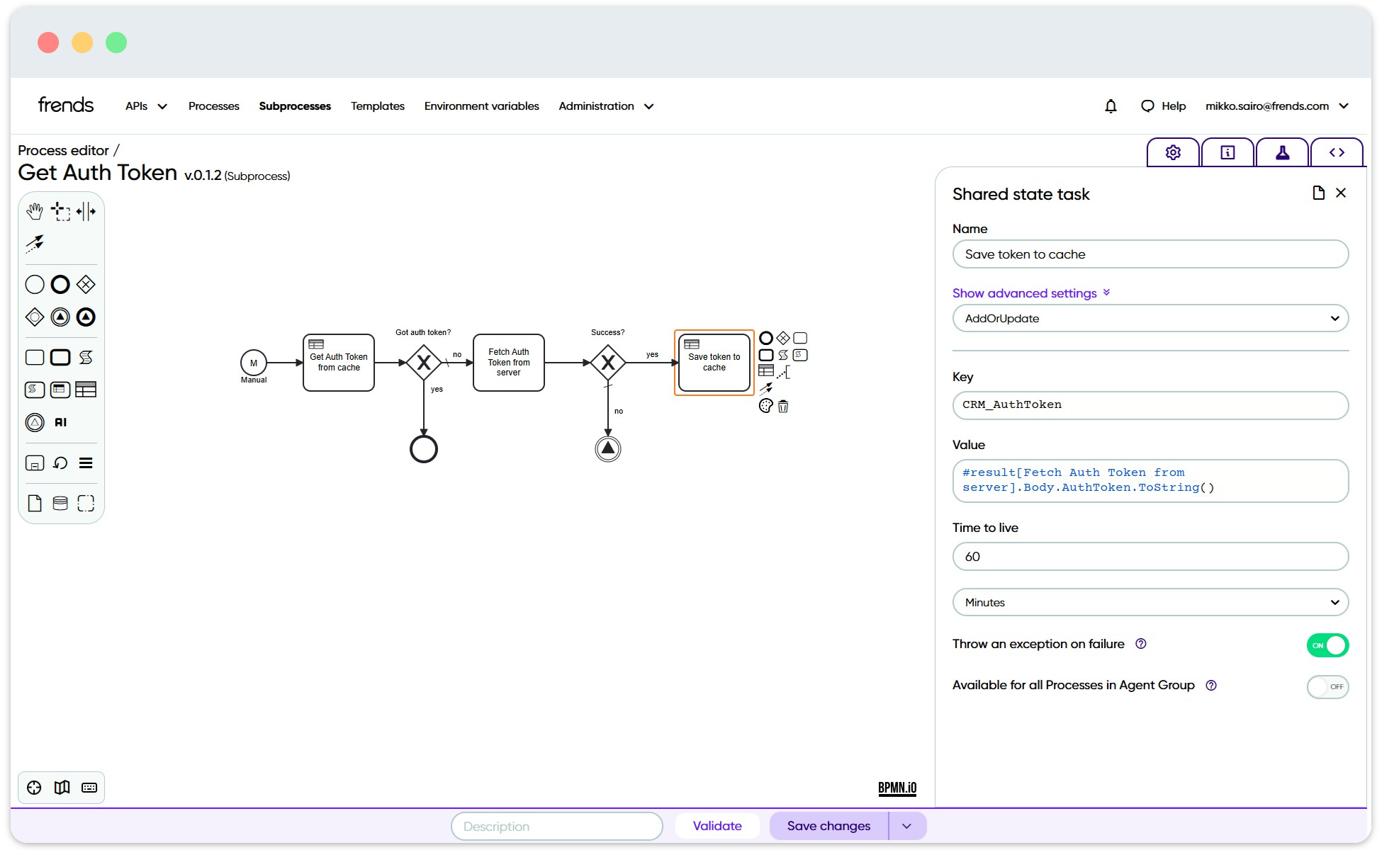 Picture shows an example Subprocess to fetch and cache an auth token.