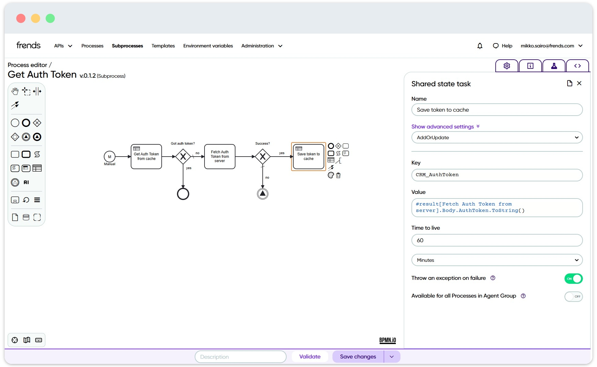 Picture shows an example Subprocess to fetch and cache an auth token.