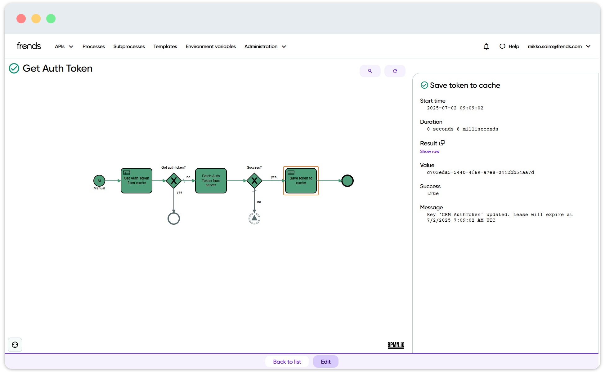 Image shows a Process Instance where Shared State Task is used to cache a value.